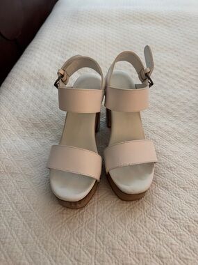 Vince Solange White Platform Sandal with Ankle Strap